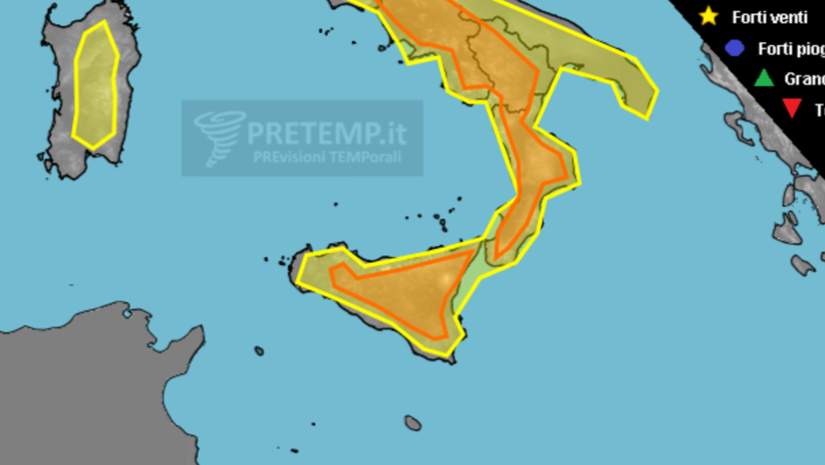 Sicilia, dal pomeriggio allerta PRETEMP: temporali forti, grandine fino a 3-4 cm e possibili downburst - 