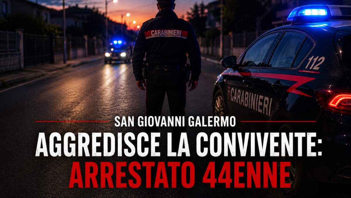 SAN GIOVANNI GALERMO, AGGREDISCE LA CONVIVENTE E TENTA DI FUGGIRE: ARRESTATO 44ENNE - 