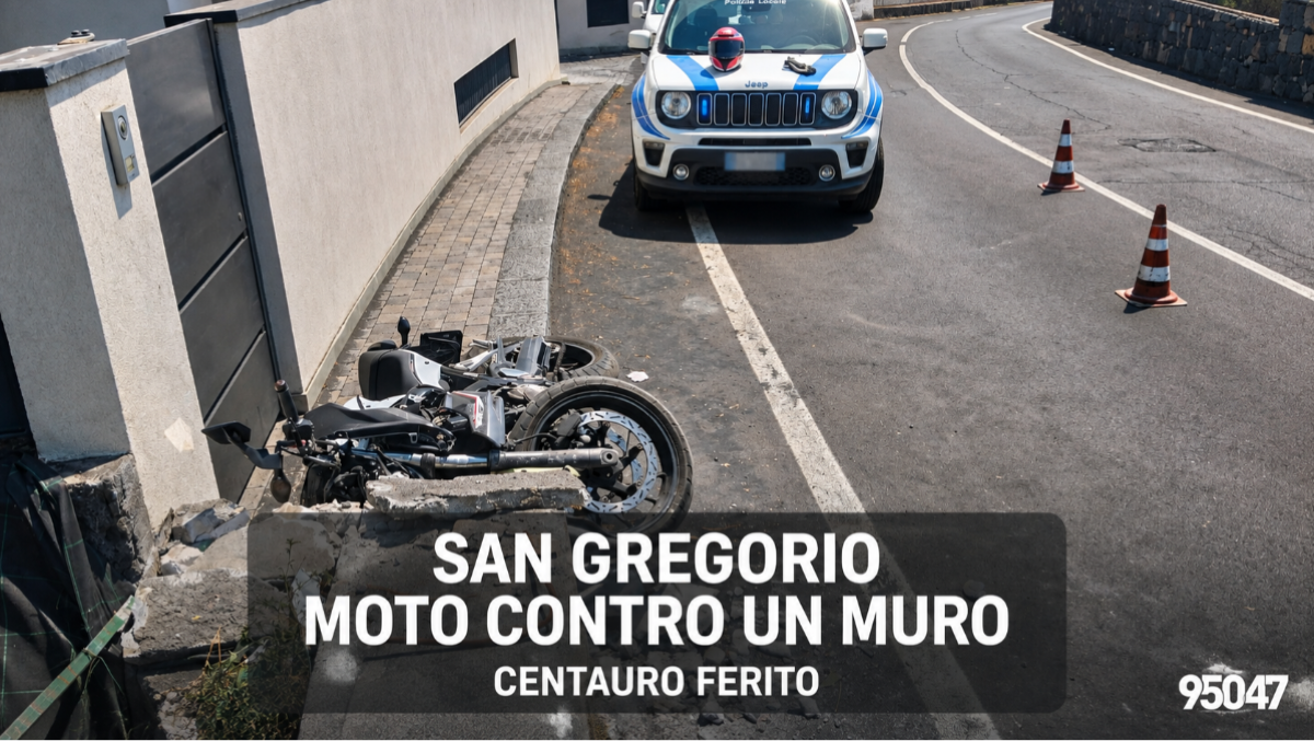 San Gregorio, motociclista finisce contro un muro in via Carrubbazza: ferito il centauro - 