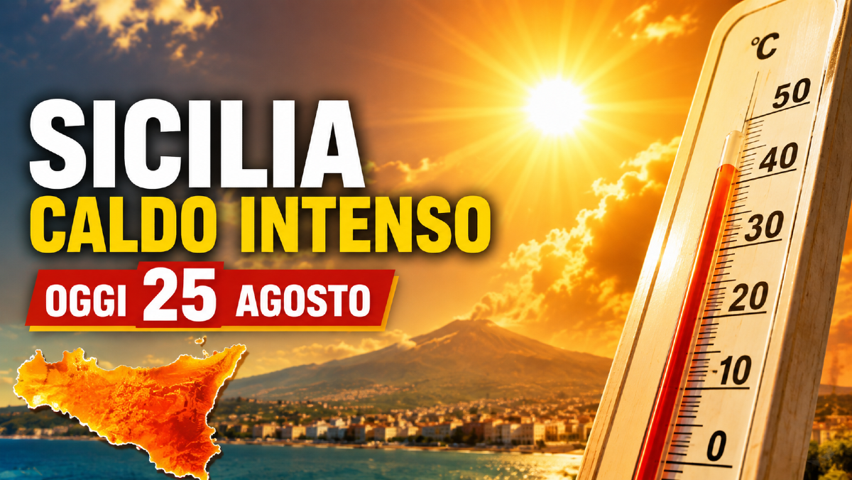 Sicilia, oggi 25 agosto caldo intenso: disagio molto elevato e punte fino a 42°C - 