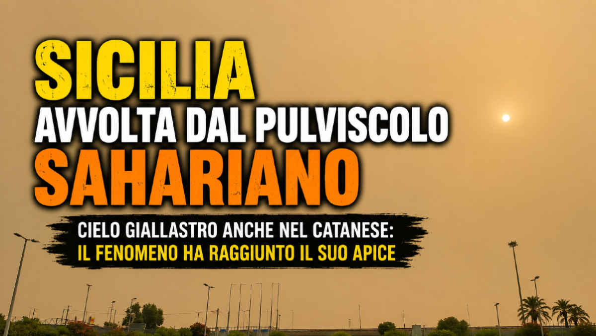 Sicilia avvolta dal pulviscolo sahariano, cielo giallastro anche nel Catanese - 