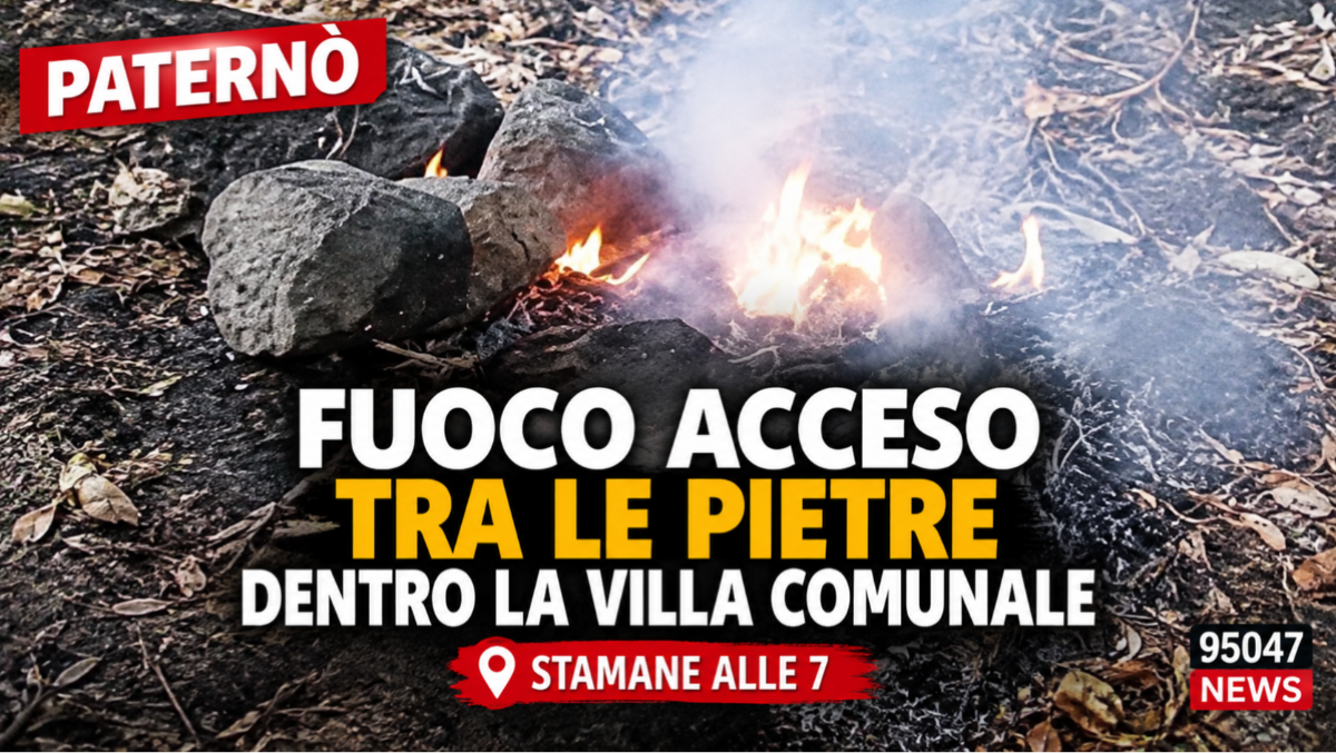 Paternò, fuoco acceso stamattina dentro la Villa comunale: la curiosa segnalazione - 