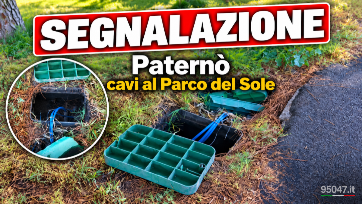 Paternò, pozzetti aperti e cavi visibili al Parco del Sole: scatta la segnalazione