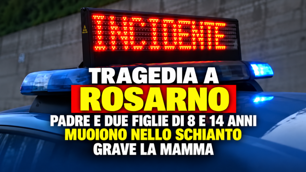 TRAGEDIA A ROSARNO: PADRE E DUE FIGLIE DI 8 E 14 ANNI MUOIONO NELLO SCHIANTO, GRAVE LA MAMMA - 