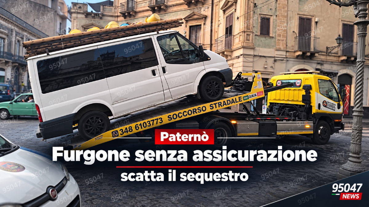 Paternò, controlli in piazza Regina Margherita: sequestrato furgone senza assicurazione - 
