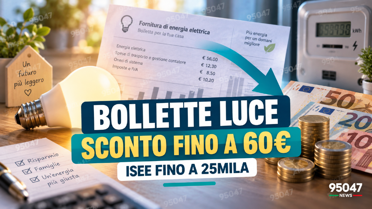 Bollette luce, nuovo sconto fino a 60 euro: chi può riceverlo e come funziona - 