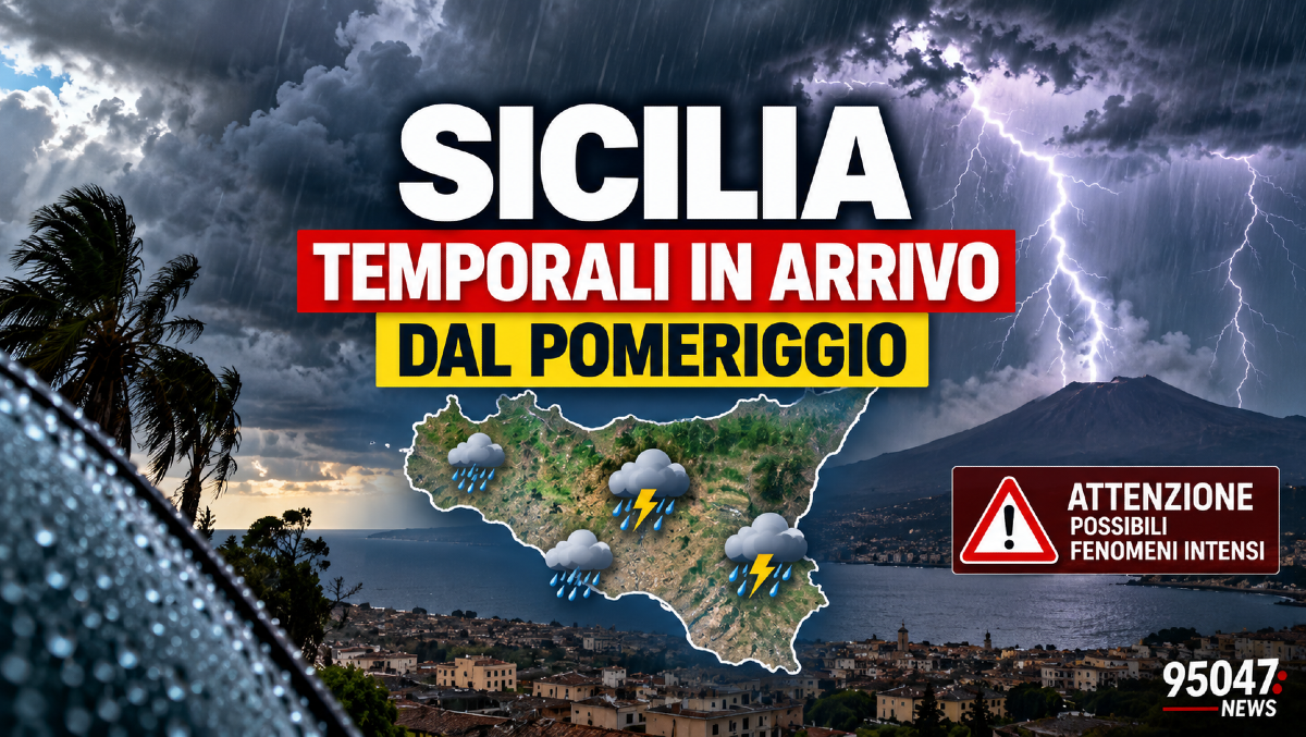 Sicilia, temporali in arrivo dal pomeriggio: attenzione anche al Catanese - 