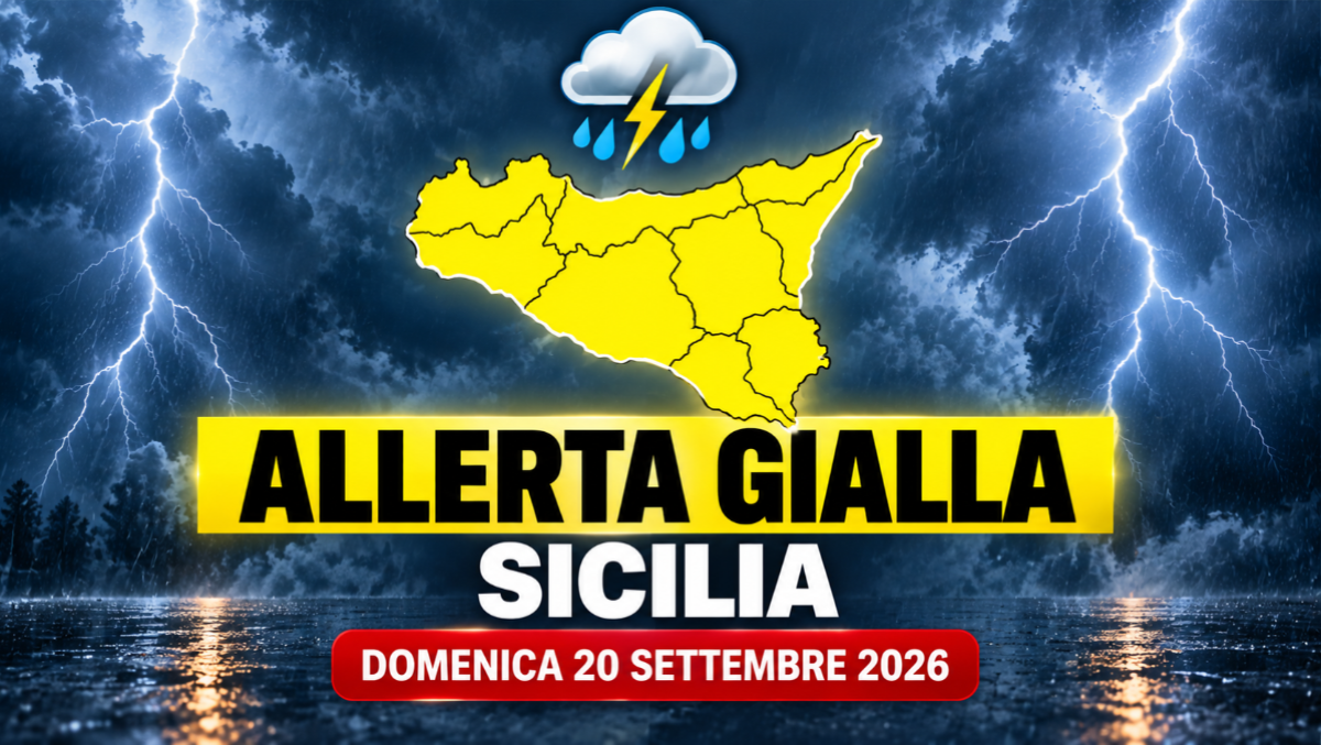Maltempo, allerta gialla in Sicilia per domenica 20 settembre: attesi temporali e rovesci - 