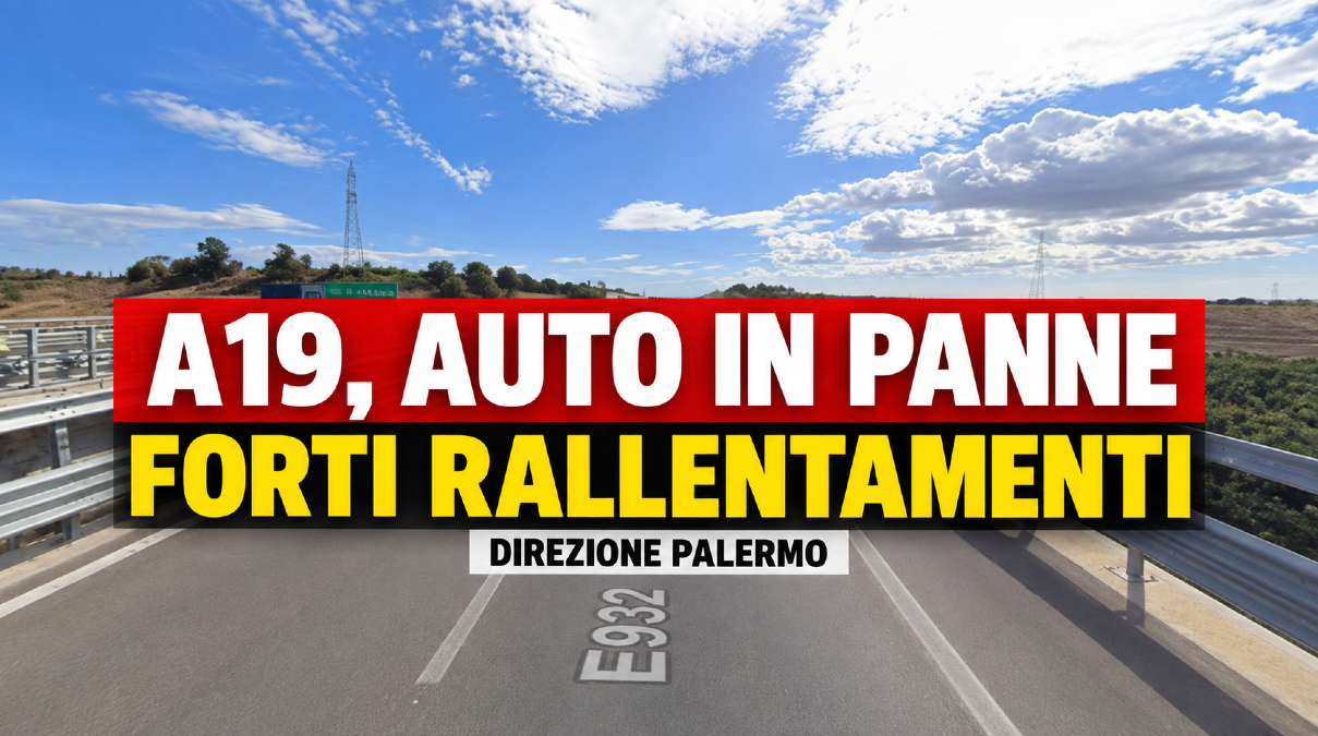 A19, auto in panne: forti rallentamenti tra Gerbini e Motta Sant’Anastasia - 