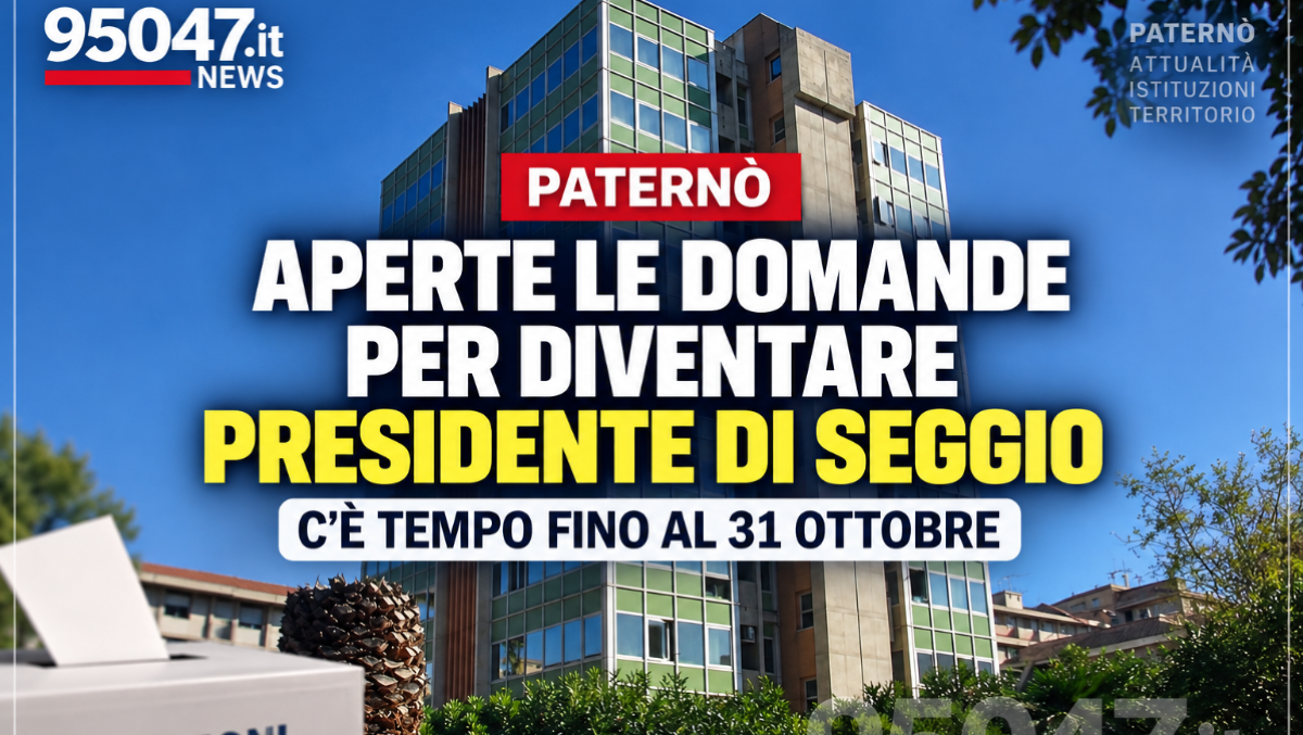 Paternò, aperte le domande per diventare presidente di seggio: c’è tempo fino al 31 ottobre - 