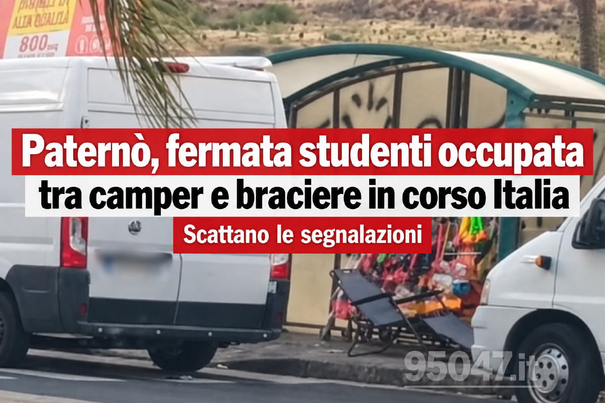 Paternò, fermata studenti occupata tra camper e braciere in corso Italia - 