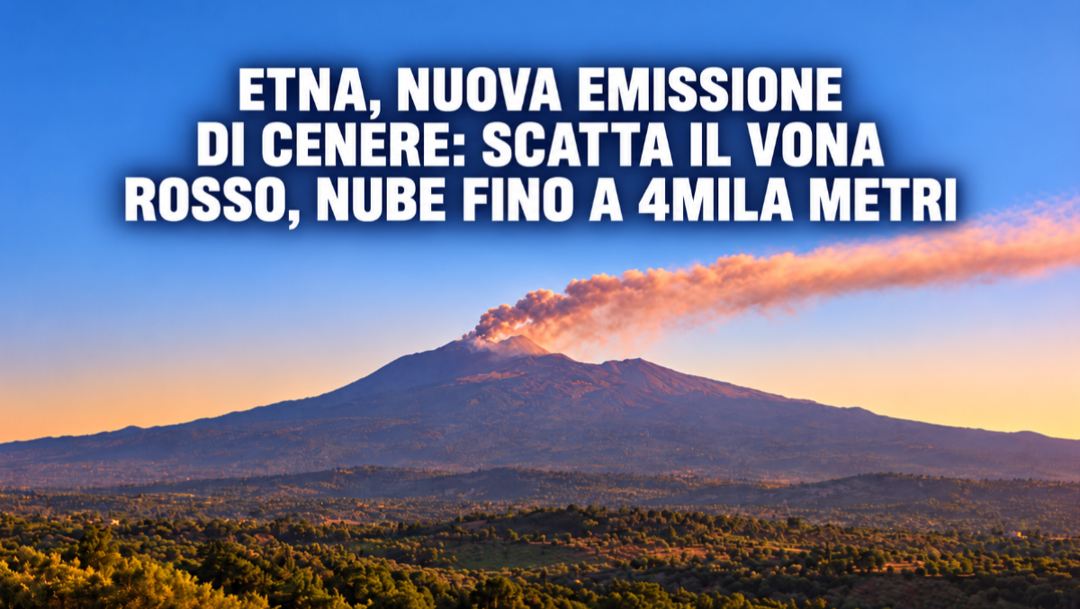 Etna, nuova emissione di cenere: scatta il VONA rosso, nube fino a 4mila metri - 