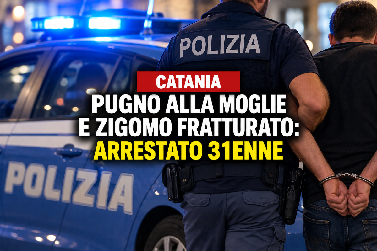Catania, pugno alla moglie e zigomo fratturato: arrestato 31enne - 