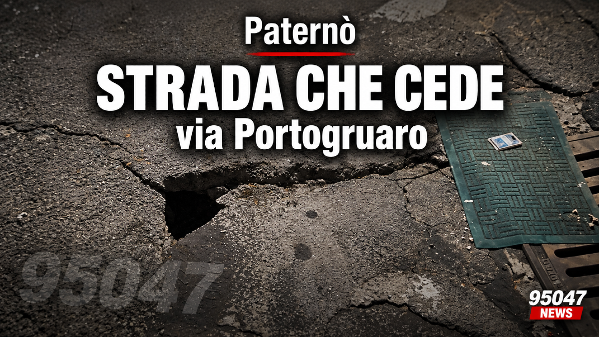 Paternò, si apre una voragine nell’asfalto: residenti preoccupati in via Portogruaro - 