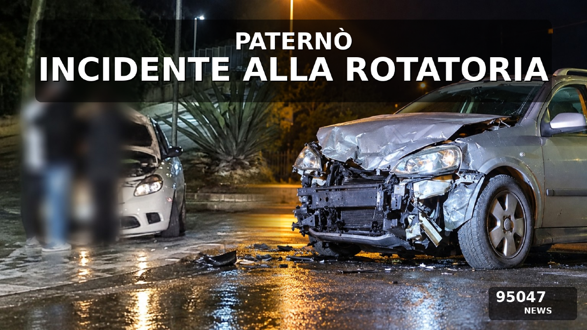 Paternò, ieri sera ennesimo incidente alla rotatoria tra via Convento e corso Italia - 