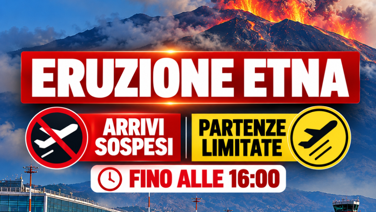 🌋 ERUZIONE ETNA, STOP AGLI ARRIVI A FONTANAROSSA E LIMITAZIONI ALLE PARTENZE: DISAGI FINO ALLE 16 - 