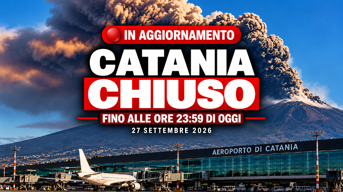 Etna, stop ai voli a Catania fino a mezzanotte: aeroporto bloccato dalla cenere. - 