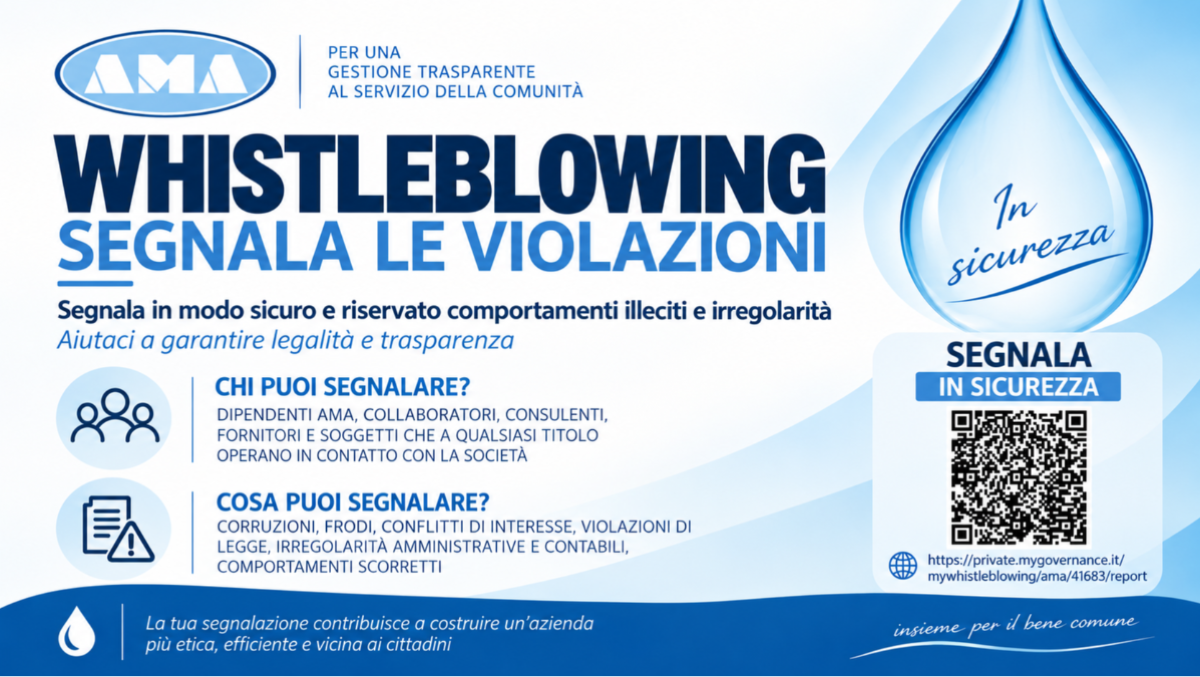 AMA, whistleblowing: più prevenzione e trasparenza, appello ai cittadini - 