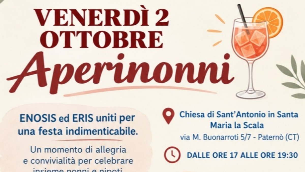 Paternò, ENOSIS APS organizza “Aperinonni”: festa speciale per nonni e nipoti - 