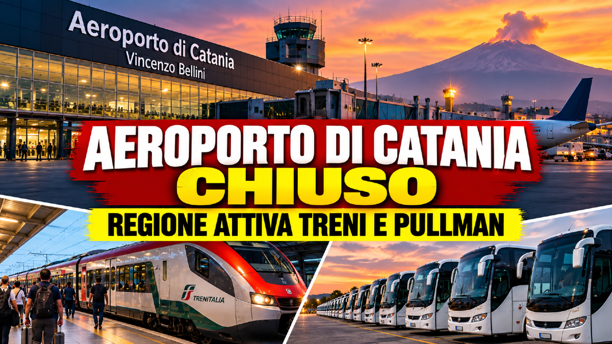 Aeroporto di Catania chiuso, Regione mobilita treni e oltre 100 pullman: più di 5.300 posti aggiuntivi - 