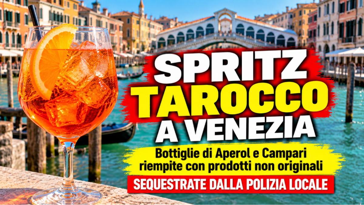 Spritz tarocco a Venezia: bottiglie di Aperol e Campari riempite con prodotti non originali - 