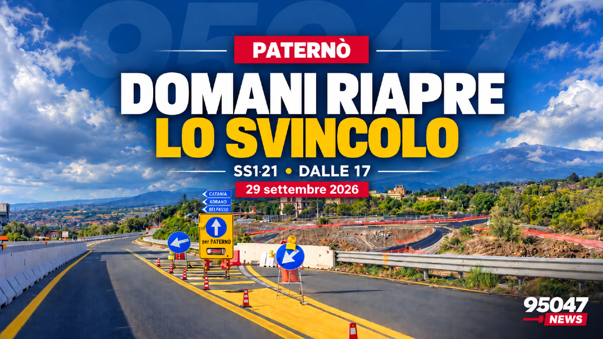 DOMANI RIAPRE LO SVINCOLO DI PATERNO' SULLA SS121: ECCO L'ORARIO - 