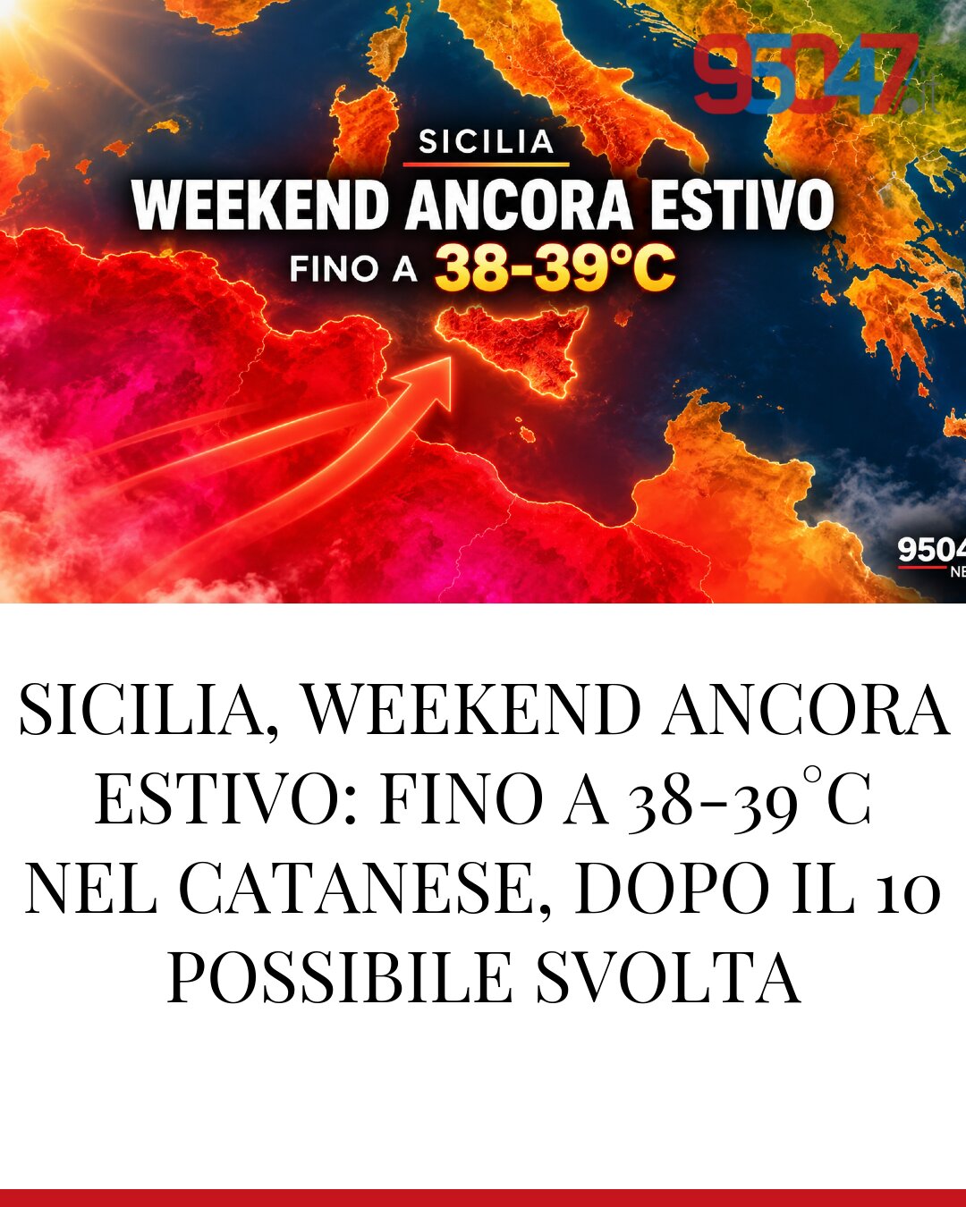 SICILIA, WEEKEND ANCORA ESTIVO: FINO A 38-39°C NEL CATANESE, DOPO IL 10 POSSIBILE SVOLTA