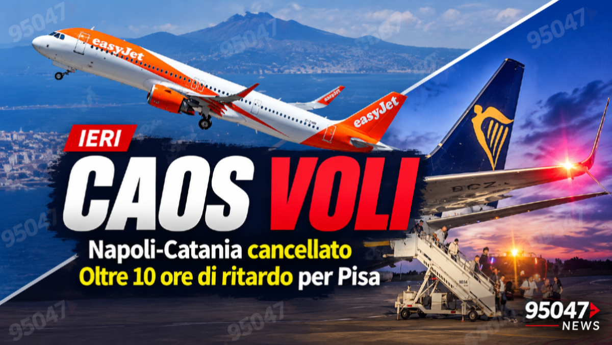 Ieri caos voli a Catania: cancellato il Napoli-Catania, oltre 10 ore di ritardo per Pisa - 
