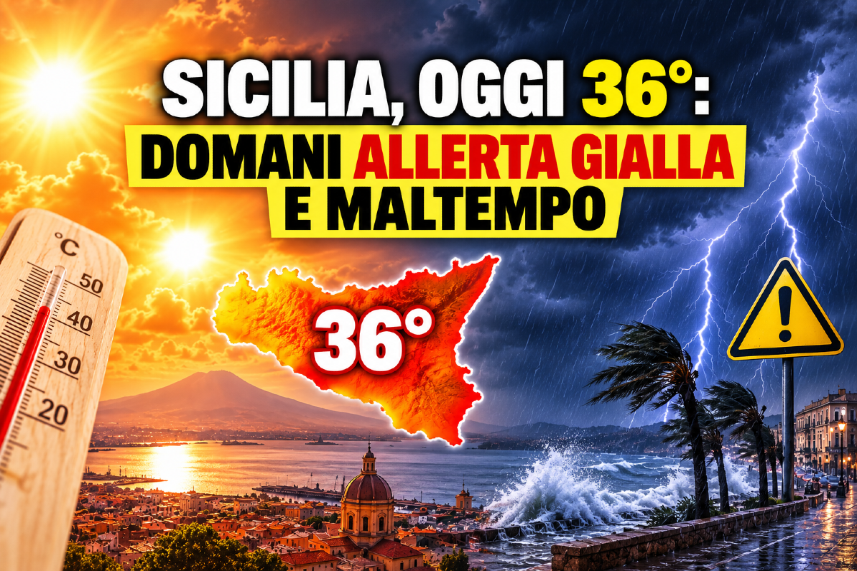 Sicilia, oggi caldo anomalo fino a 36°: domani allerta gialla e forte maltempo - 
