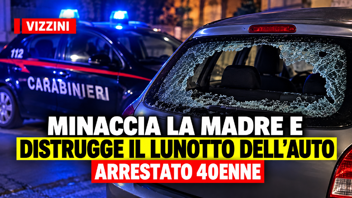 Vizzini, minaccia la madre e distrugge il lunotto dell’auto: arrestato 40enne - 