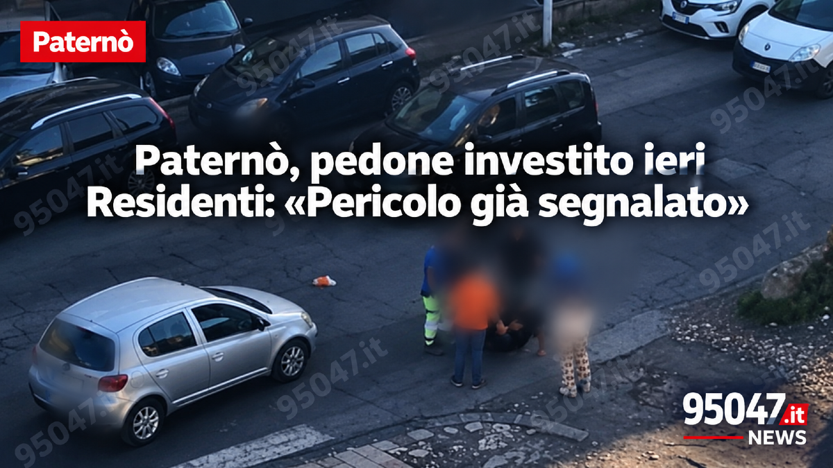 Paternò, pedone investito ieri. I residenti: «Strisce sbiadite, pericolo segnalato» - 