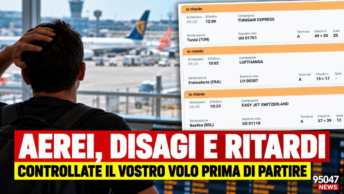 🔴 ATTENZIONE Aerei, disagi e ritardi in tutta Italia: controllate il vostro volo prima di partire - 