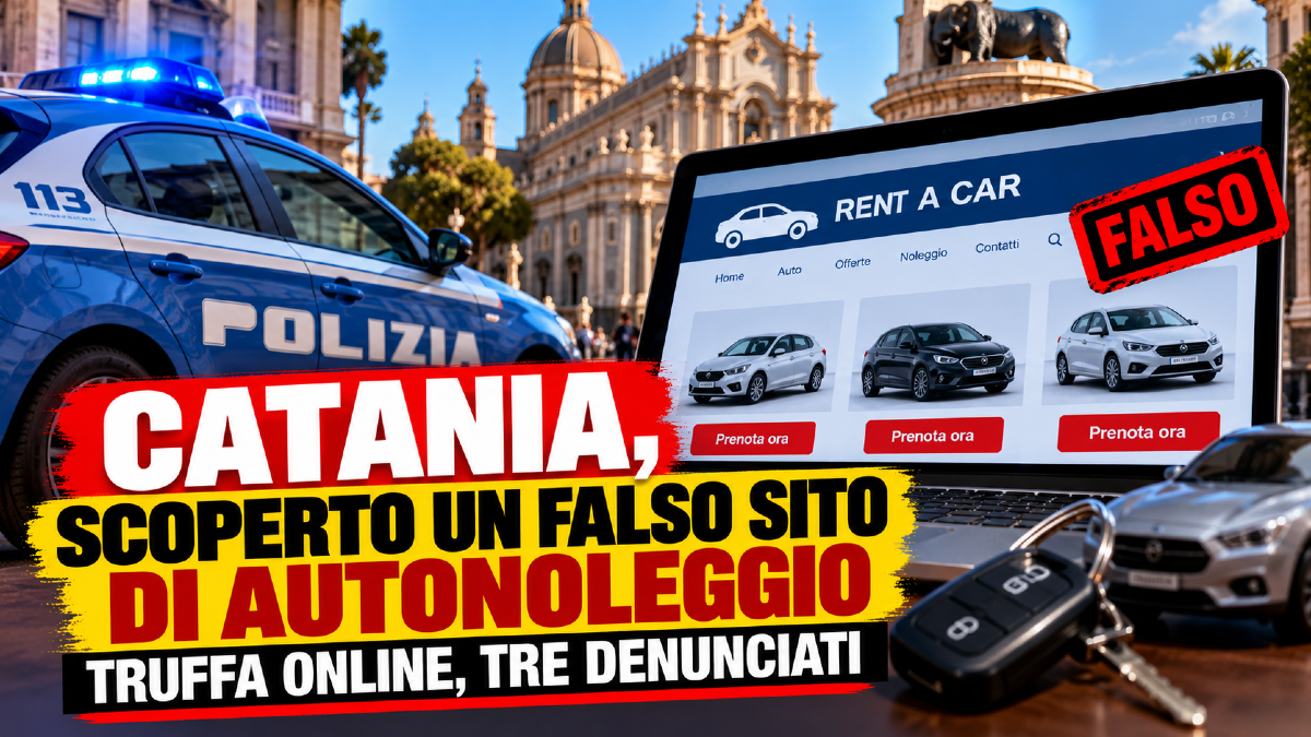 Catania, scoperto un falso sito di autonoleggio: truffa online, tre denunciati - 