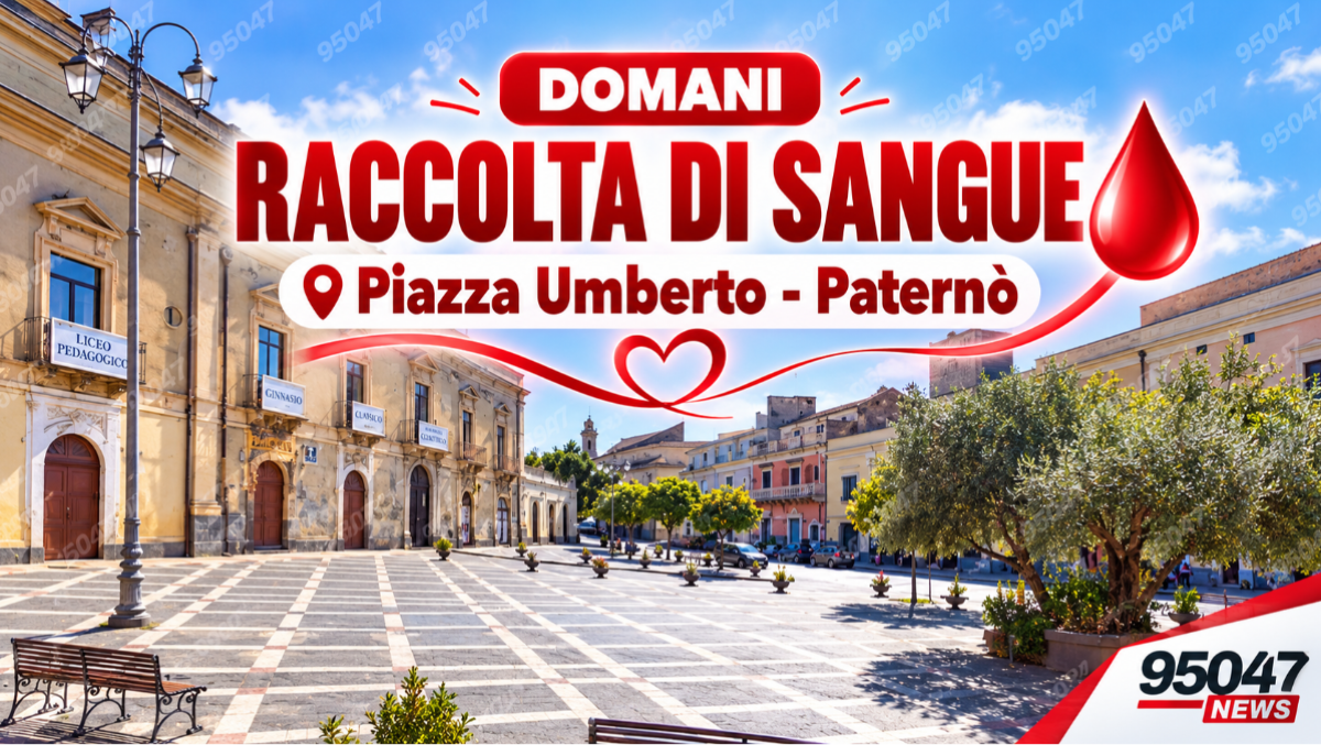Paternò, domani raccolta straordinaria di sangue: l'appello alla città, ogni donazione conta - 
