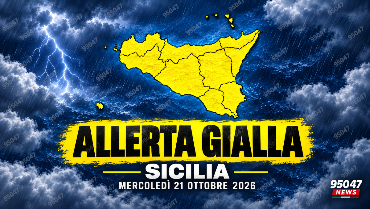 Sicilia, Protezione Civile: allerta gialla in tutta la regione mercoledì 21 ottobre 2026 - 