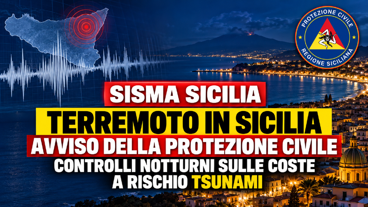 Terremoto in Sicilia, la Protezione civile chiede monitoraggi notturni sulle coste a rischio tsunami - 