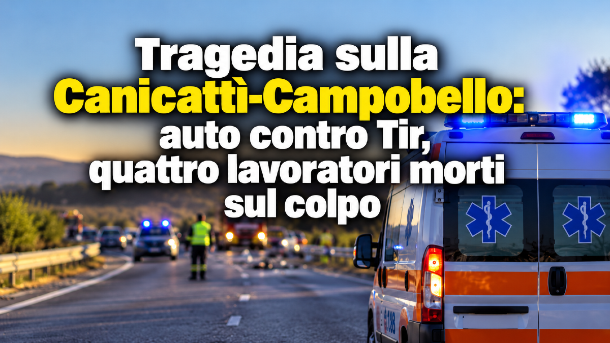 Tragedia sulla Canicattì-Campobello: auto contro Tir, quattro lavoratori morti sul colpo - 