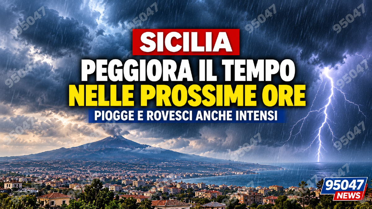 Sicilia, peggiora il tempo nelle prossime ore: piogge e rovesci anche forti nel Catanese - 