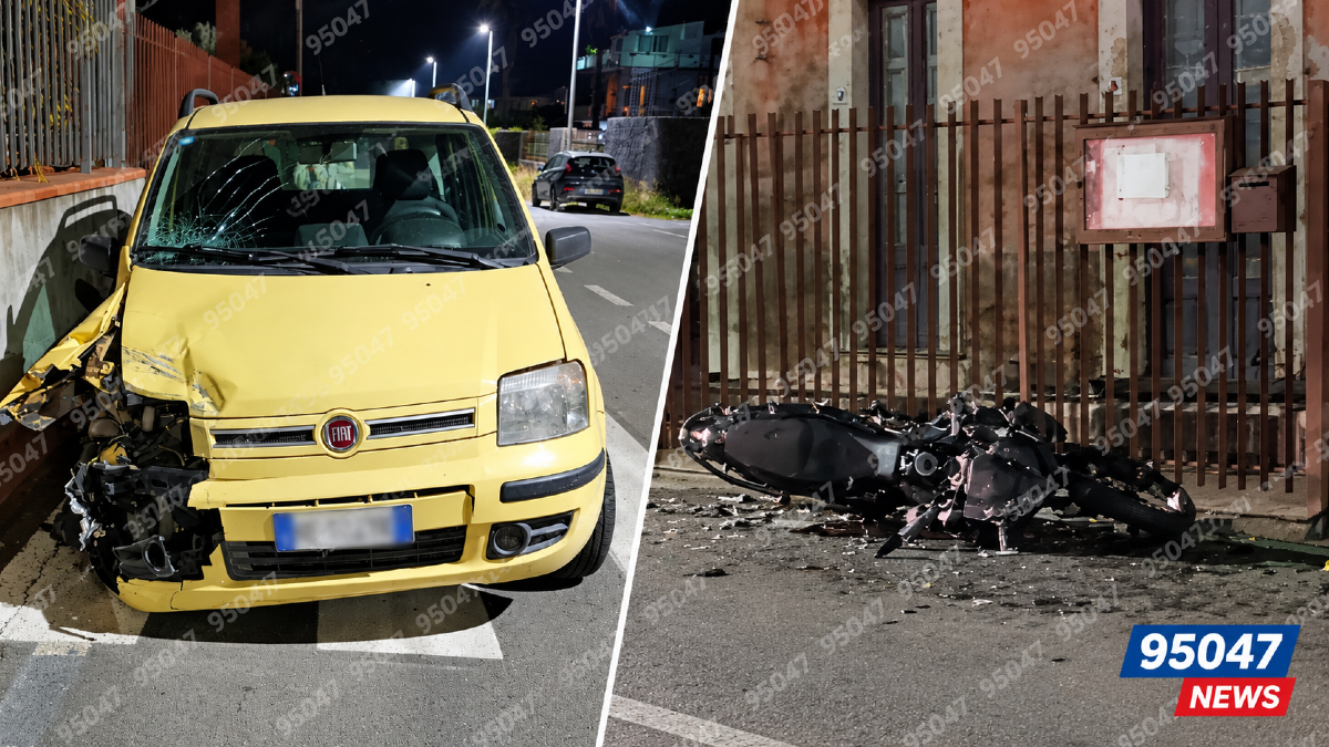 Belpasso, scontro tra auto e moto a Palazzolo: centauro finisce in ospedale - 